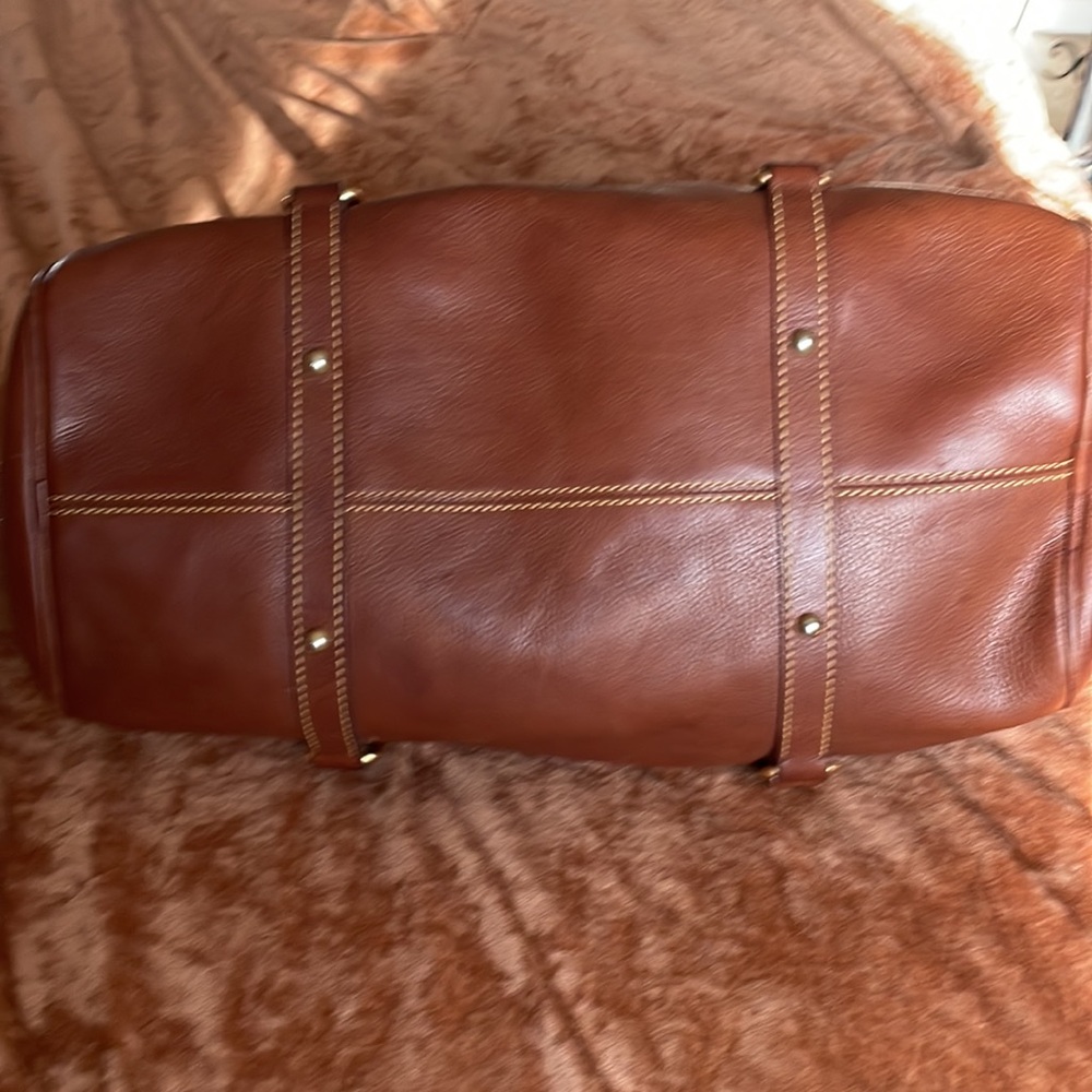 Dooney & Bourke Florentine Leather Double Strap Tassel Satchel - Picture 3 of 5